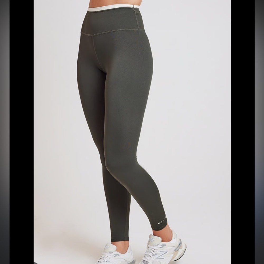 P.E Nation Vita Full Length Legging High Rise Olive Green White Size S